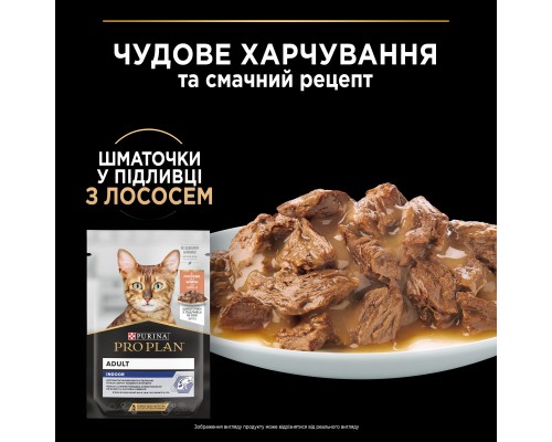 Вологий корм для кішок Purina Pro Plan Adult Indoor Nutrisavour Для кішок, що живуть у приміщенні З лососем 85 г (8445290172990)
