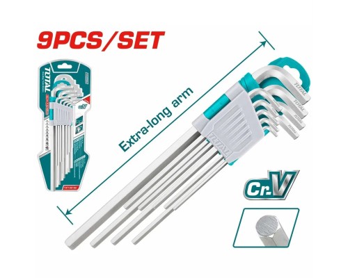 Ключ Total THT106192 шестигранний подовжений, 1.5-10мм, 9шт. (THT106192)