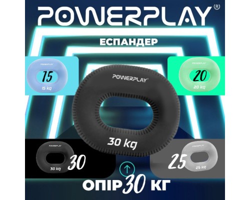 Еспандер PowerPlay PP-4336 Hand Grip Hard 30 кг Чорний (PP_4336_Black_30kg)