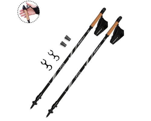 Палиці для скандинавської ходи PowerPlay 9104 Lykke Black/White 80-135 см (PP_9104_LYKKE_Bl/White)