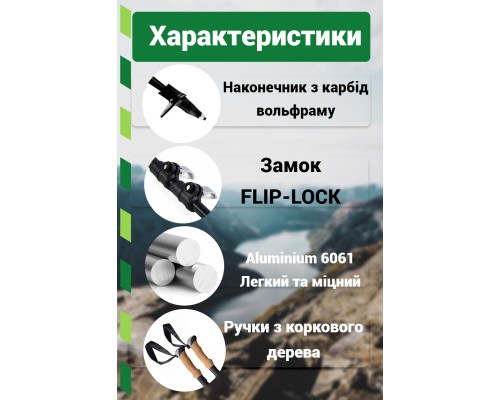 Трекінгові палиці PowerPlay 9107 Friluftsliv Black/White 80-135 см (PP_9107_FRILUFTSLIV)