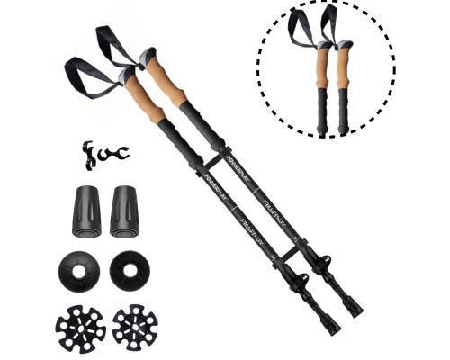 Трекінгові палиці PowerPlay 9107 Friluftsliv Black/White 80-135 см (PP_9107_FRILUFTSLIV)