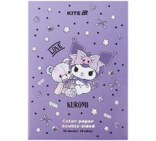 Кольоровий папір Kite А4 двосторонній Kuromi (15 аркушів/15 кольорів) (HK24-250-2)