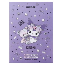 Кольоровий папір Kite А4 двосторонній Kuromi (15 аркушів/15 кольорів) (HK24-250-2)