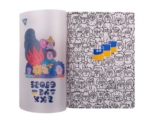 Зошит Yes А5 Stand with Ukraine пластикова обкладинка 70 аркушів, клітинка (681858)