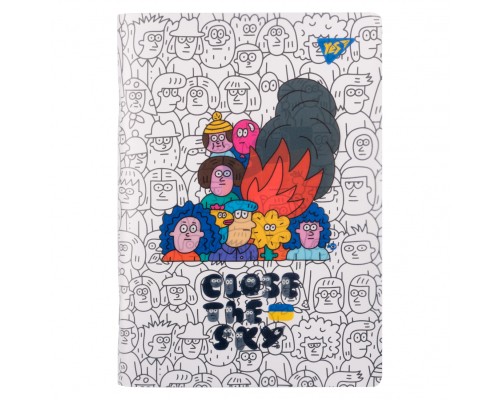 Зошит Yes А5 Stand with Ukraine пластикова обкладинка 70 аркушів, клітинка (681858)