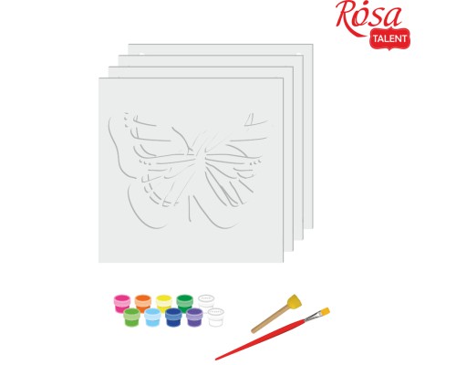 Картина по номерам Rosa Talent 3D Метелик 4 МДФ ґрунтоване, 4 шари, 17х17 см (4823098529033)