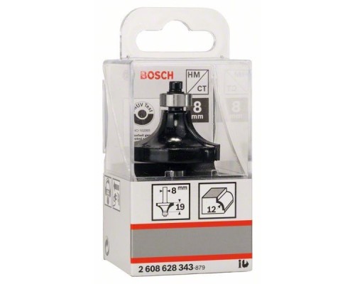 Фреза Bosch Professional карнизна, Std, S8, R12, L19 (2.608.628.343)