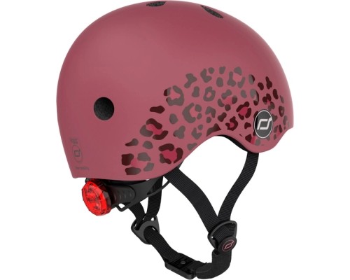 Шолом Scoot&Ride вишневий з ліхтариком 45-51см (SR-181206-WILDCAT)
