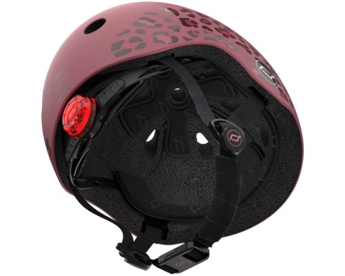 Шолом Scoot&Ride вишневий з ліхтариком 45-51см (SR-181206-WILDCAT)
