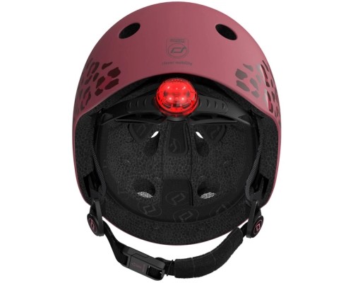 Шолом Scoot&Ride вишневий з ліхтариком 45-51см (SR-181206-WILDCAT)