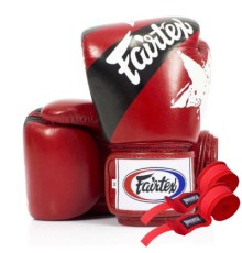 Боксерські рукавички Fairtex BGV1 Nation Print Red 10 унцій (бинти в комплекті) (BGV1_Print_10oz_Red)