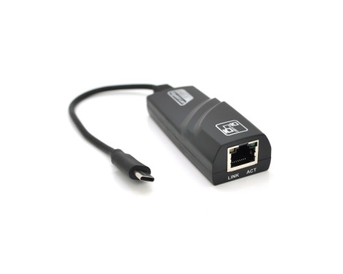 Перехідник USB-C to RJ45 1000Mbps black Voltronic (Type-C- Rj-45.G/25849)