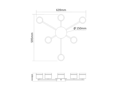 Світильник Videx під лампу 6xGX53 (VL-SPF21B-WP)
