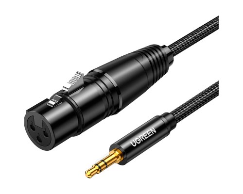 Кабель мультимедійний 3.5mm M to XLR F 1.0m AV182 black Ugreen (20763)