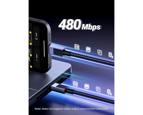 Дата кабель USB-C to USB-C 3.0m 100W L512 gray UGREEN (45065)