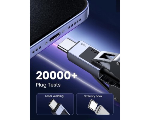 Дата кабель USB-C to USB-C 3.0m 100W L512 gray UGREEN (45065)