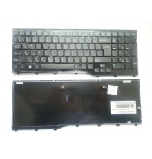 Клавіатура ноутбука Fujitsu LifeBook AH552 черная с черной рамкой UA (A43876)
