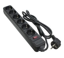 Мережевий фільтр живлення Patron 1.8 m3*1mm2 (SP-1062) 6 розеток BLACK (EXT-PN-SP-1062)