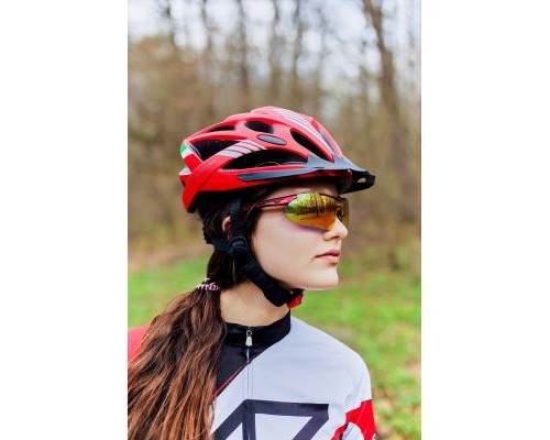 Шолом Velotrade с козырьком СIGNA WT-036 красный М (54-57см) (HEAD-012)