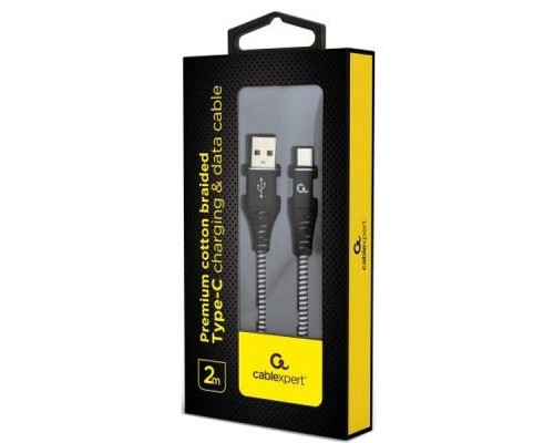 Дата кабель USB 2.0 AM to Type-C 2.0m Cablexpert (CC-USB2B-AMCM-2M-BW)