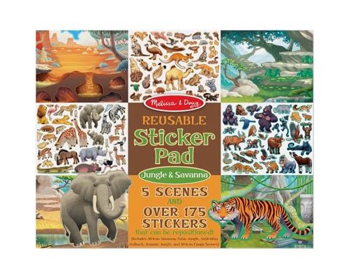 Набір для творчості Melissa&Doug Набір багаторазових наліпок Джунглі і Савана (MD30502)