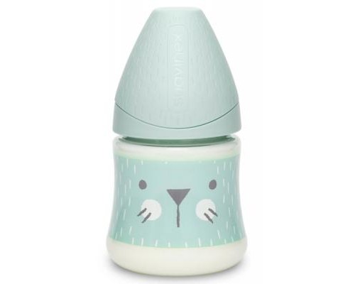 Пляшечка для годування Suavinex Затишні історії з круглою соскою повільний потік, 150 мл бір (306671)