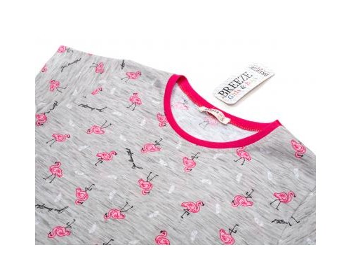 Піжама дитяча Breeze з фламінго (15778-134G-gray)