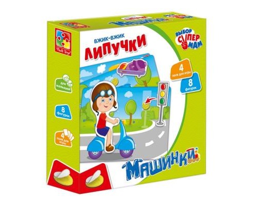 Розвиваюча іграшка Vladi Toys Вжик-вжик Липучки Машинки рос (VT1302-21)