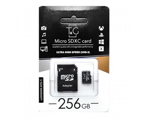 Карта пам'яті T&G 256GB microSDXC class 10 UHS-I U3 (TG-256GBSD10U3-01) Карта пам'яті T&G 256GB microSDXC class 10 UHS-I U3 (TG-256GBSD10U3-01)