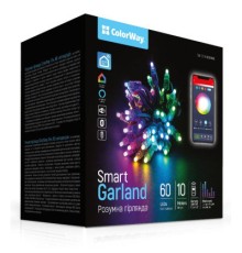 Гірлянда ColorWay Smart LED RGB WiFi+Bluetooth 10M 60LED IP65 (CW-GS-60L10UMC)