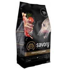 Сухий корм для собак Savory Adult All Breeds rich in Fresh Duck and Rabbit 1 кг (4820232630167)