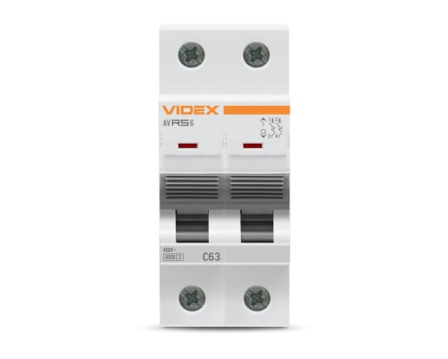 Автоматичний вимикач Videx RS6 RESIST 2п 63А 6кА С (VF-RS6-AV2C63)