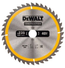Диск пильний DeWALT СONSTRUCTION , 235 х 30 мм, 40 z, АТВ, 10 градусів (DT1955)