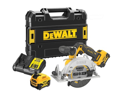 Дискова пила DeWALT 12В XR Li-lon безщіткова, диск 140х20 мм, 2x5Ah, кейс TSTAK (DCS512P2)