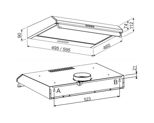 Витяжка кухонна Jantar PHT I LED 50 BR