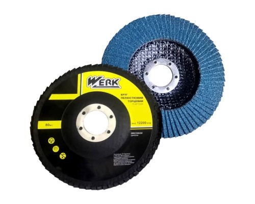 Круг зачистний Werk пелюстковий ЦИРКОНІЙ Р80, 125х22,2 Т27 (76094)