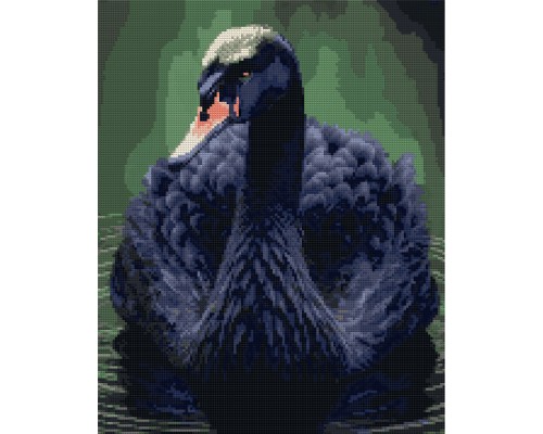 Картина по номерам Santi Чорний лебідь, 40*50см на підрамнику,алмазна (954525)