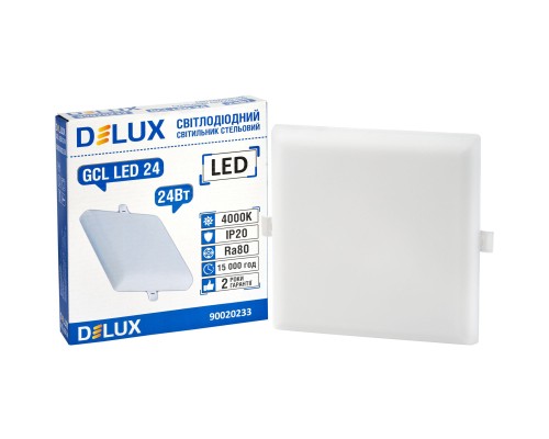 Світильник Delux GCL LED 24 4000К 24Вт 230В SQUARE (90020233)