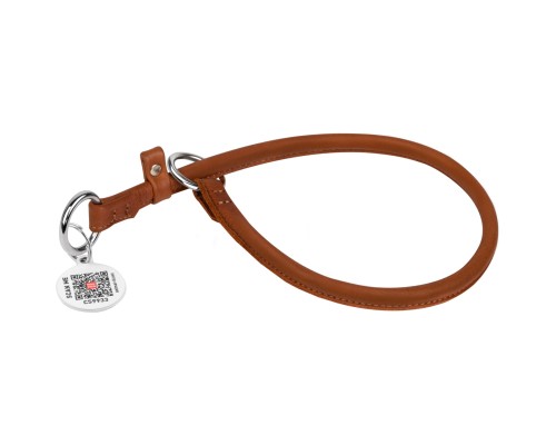 Нашийник для тварин WAUDOG Soft з QR паспортом, круглий, Ш 13 мм Д 70 см корочневий (75246)
