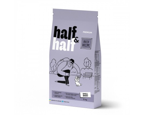 Сухий корм для собак Half&Half для маленьких порід з яловичиною 12 кг (4820261920734)