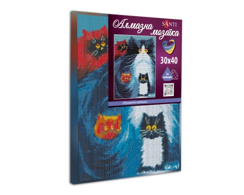 Картина по номерам Santi Пухнасті котики 30*40 см алмазна мозаїка (954710)