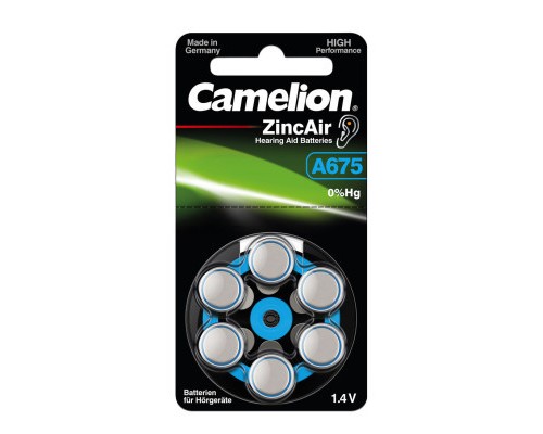 Батарейка А675 / PR44 Zinc-Air * 6 Camelion (A675-BP6) 