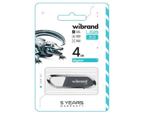 USB флеш накопичувач Wibrand 4GB Aligator Grey USB 2.0 (WI2.0/AL4U7G) 