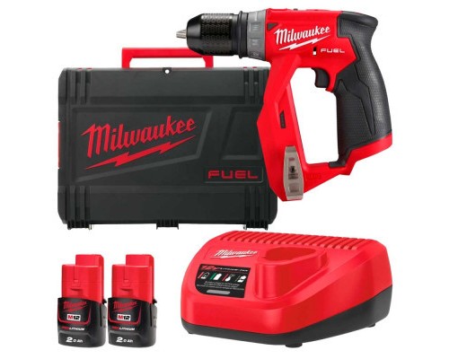 Шуруповерт Milwaukee M12 FDDXKIT-202X, 34 Нм, 2x2Аг, 4 насадки, кейс (4933464979)
