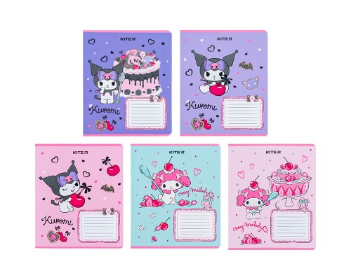 Зошит Kite Kuromi 18 аркушів, лінія (HK24-237)