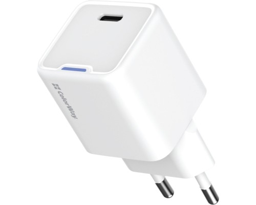 Зарядний пристрій ColorWay GaN Mini 25W PD Port PPS USB-C white (CW-CHS052PD-WT)