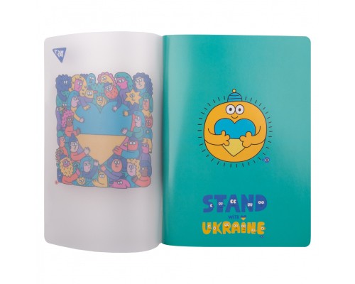Зошит Yes А5 Stand with Ukraine пластикова обкладинка 70 аркушів, клітинка (681859)