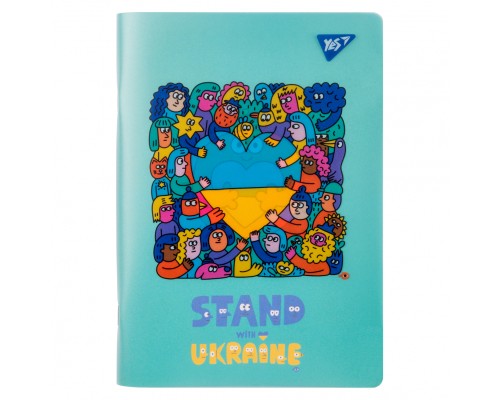 Зошит Yes А5 Stand with Ukraine пластикова обкладинка 70 аркушів, клітинка (681859)