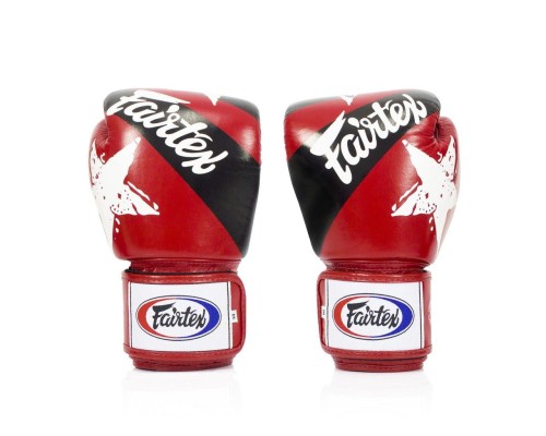 Боксерські рукавички Fairtex BGV1 Nation Print Red 12 унцій (бинти в комплекті) (BGV1_Print_12oz_Red)